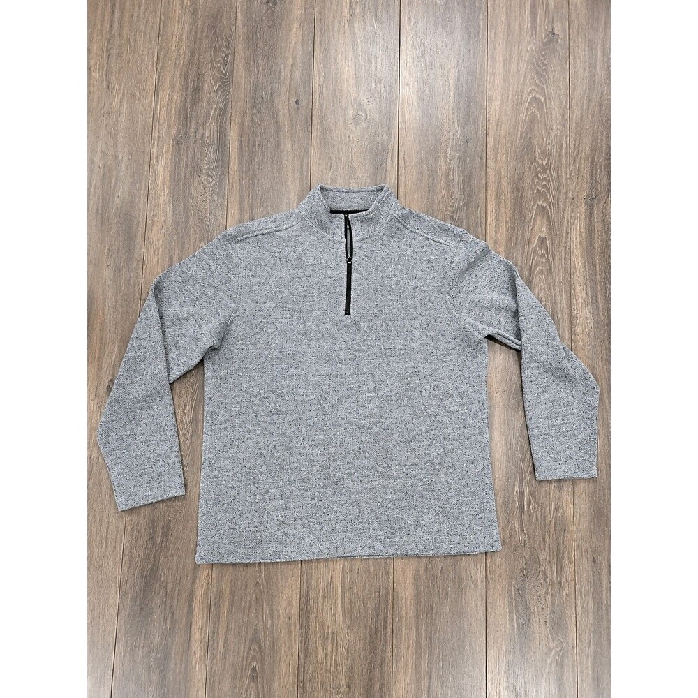 Artefact Mens XL Gray 1/4 Zip Sweater Mock Neck Textured Knit Pullover